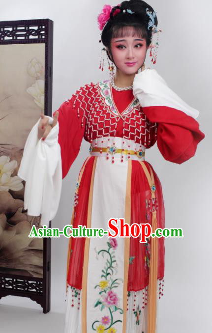 Chinese Traditional Huangmei Opera Princess Red Dress Beijing Opera Hua Dan Costume for Women