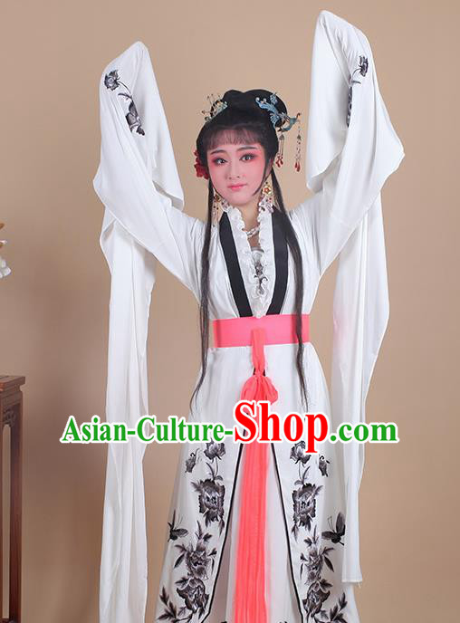 Chinese Traditional Shaoxing Opera Embroidered Black Peony Dress Beijing Opera Hua Dan Costume for Women
