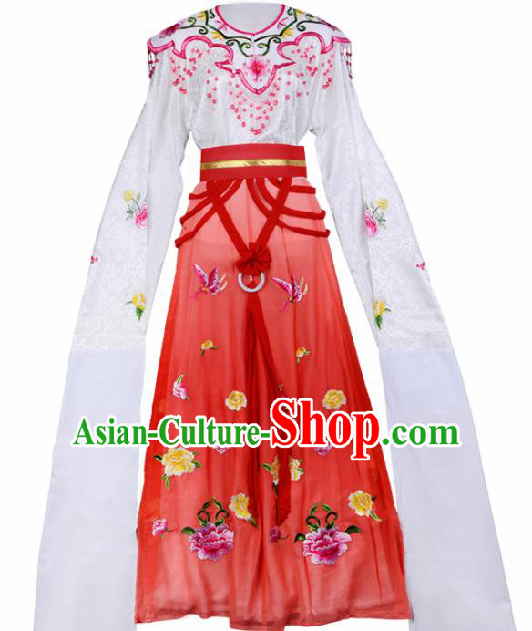 Chinese Traditional Shaoxing Opera Zhu Yingtai Red Dress Beijing Opera Hua Dan Embroidered Costume for Women