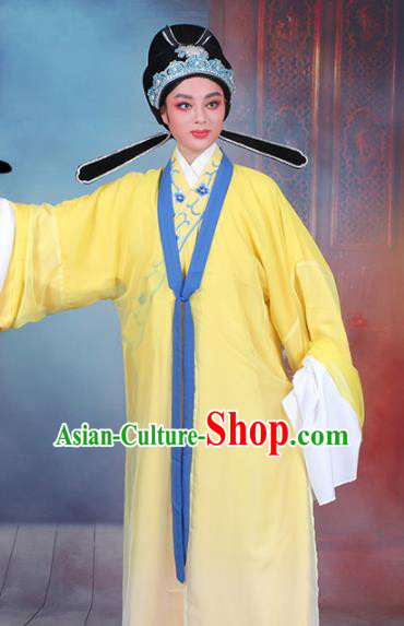 Chinese Traditional Peking Opera Scholar Yellow Robe Beijing Opera Niche Costume for Men