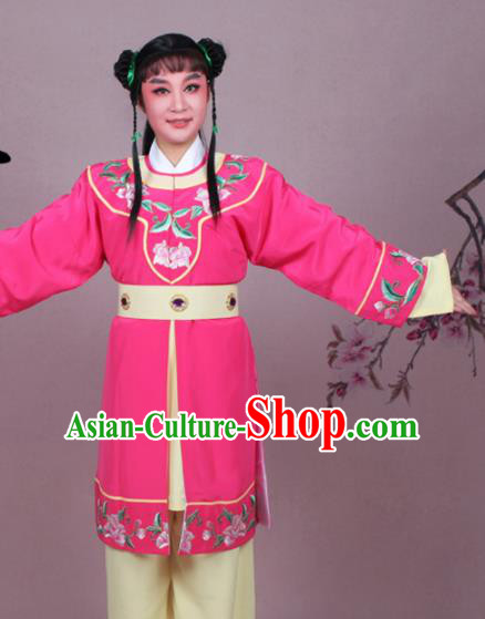 Chinese Traditional Peking Opera Servant Rosy Clothing Beijing Opera Livehand Costume for Men