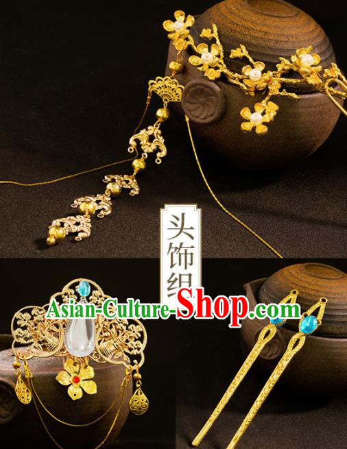 Chinese Traditional Cosplay Female Knight Hairpins Ancient Peri Hair Accessories for Women