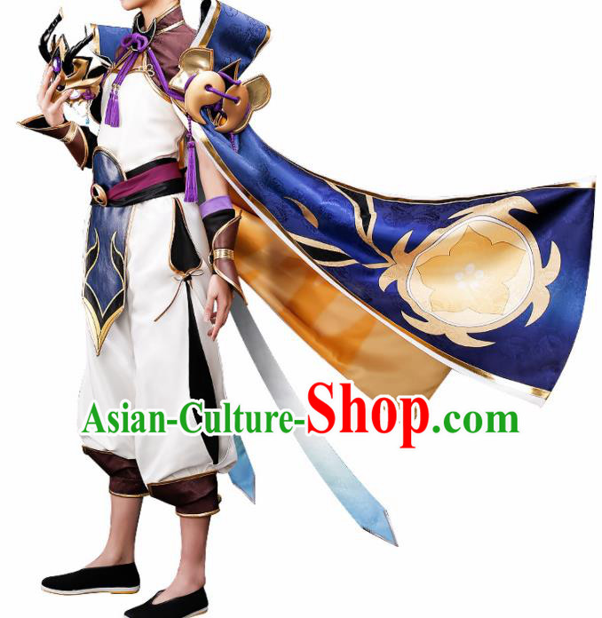 Chinese Traditional Ancient Swordsman Costume Cosplay Japanese Warrior Clothing for Men