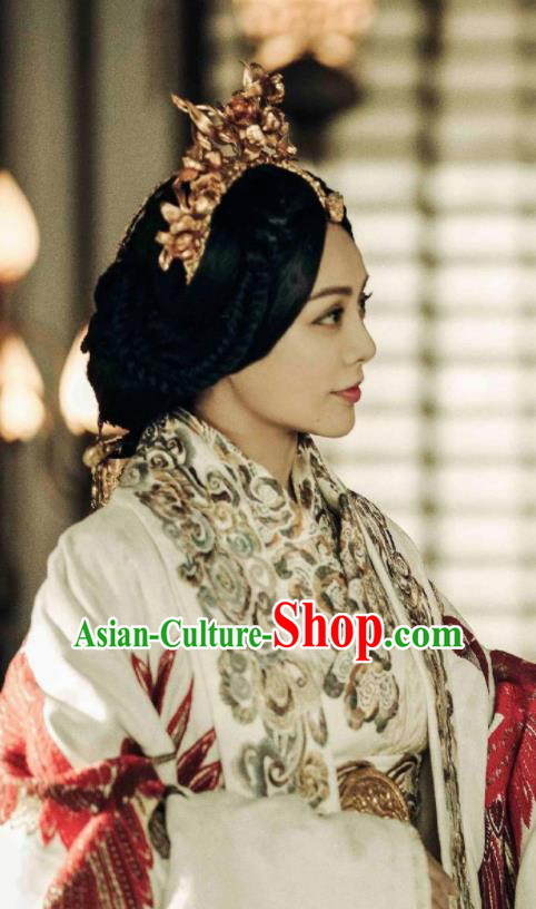 Chinese Ancient Hanfu Dress The Lengend of Haolan Warring States Period Imperial Empress Historical Costume and Headpiece for Women