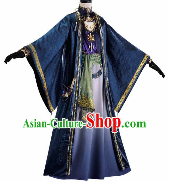 Chinese Traditional Cosplay Knight Nobility Childe Costume Ancient Swordsman Hanfu Clothing for Men