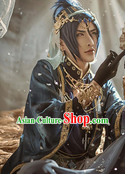 Chinese Traditional Cosplay Knight Nobility Childe Costume Ancient Swordsman Hanfu Clothing for Men