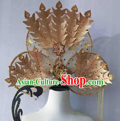 Chinese Traditional Hair Accessories Modern Fancywork Golden Phoenix Coronet Ancient Imperial Consort Hairpins for Women
