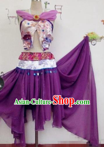 Traditional Chinese Modern Fancywork Costume Halloween Cosplay Purple Dress for Women