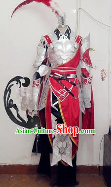 Chinese Traditional Cosplay General Armour Costume Ancient Swordsman Hanfu Clothing for Men