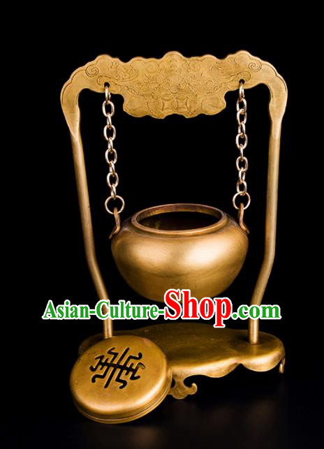 Chinese Traditional Taoism Brass Incense Burner Feng Shui Items Bagua Censer Decoration