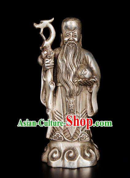 Chinese Traditional Feng Shui Items Taoism Bagua Brass Decoration Bronze Longevity God Statue