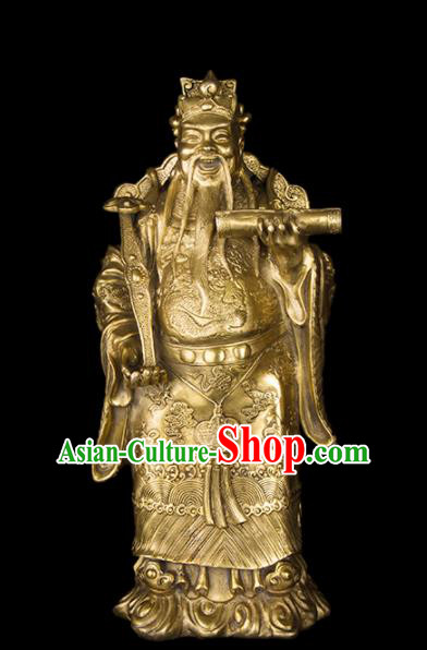 Chinese Traditional Feng Shui Items Taoism Bagua Brass Lucky God Statue Decoration