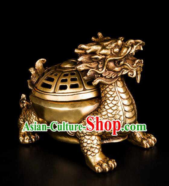 Chinese Traditional Feng Shui Items Bagua Dragon Censer Decoration Taoism Bronze Incense Burner