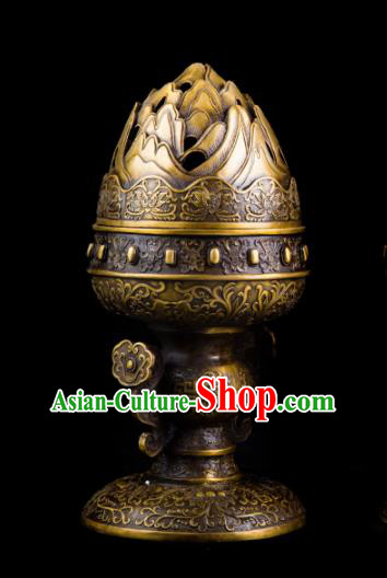 Chinese Traditional Taoism Bagua Brass Fire Incense Burner Feng Shui Items Censer Decoration