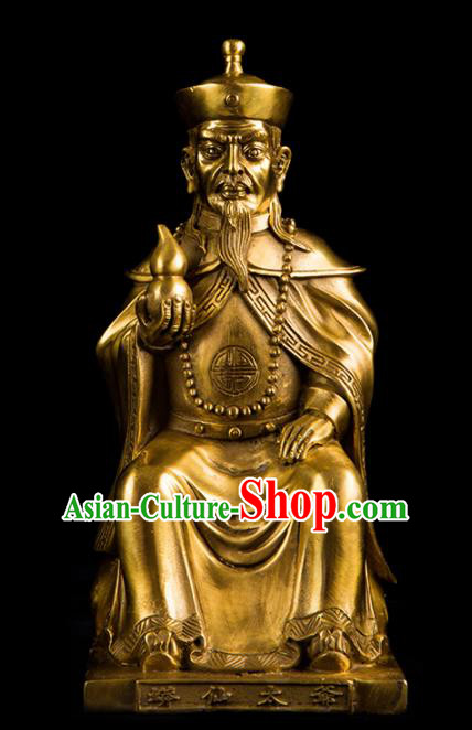 Chinese Traditional Feng Shui Items Taoism Bagua Decoration Brass God Statue