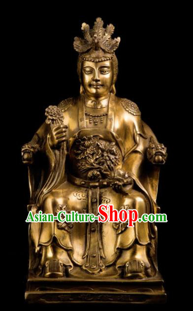 Chinese Traditional Feng Shui Items Taoism Bagua Decoration Brass Queen Mother Statue