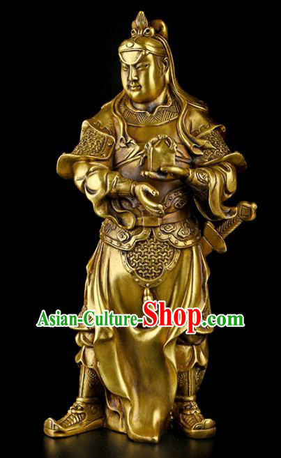 Chinese Traditional Feng Shui Items Taoism Brass God Erlang Statue Decoration