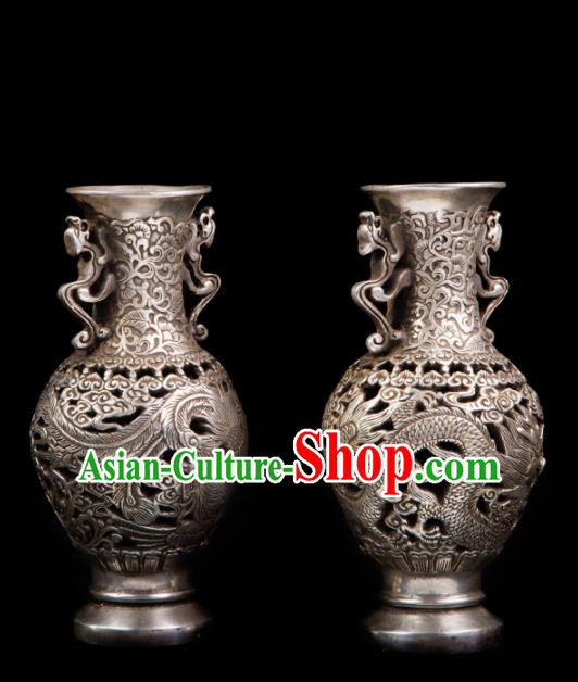 Chinese Traditional Feng Shui Items Taoism Bagua Cupronickel Vase Decoration