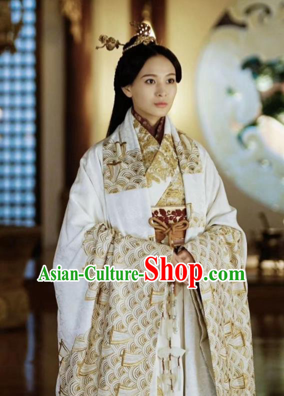 Chinese Ancient Drama The Lengend of Haolan Warring States Period Princess Historical Costume and Headpiece for Women