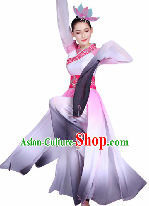 Chinese Traditional Stage Performance Costume Classical Dance Water Sleeve Pink Dress for Women