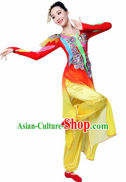 Chinese Traditional Stage Performance Red Costume Classical Dance Dress for Women