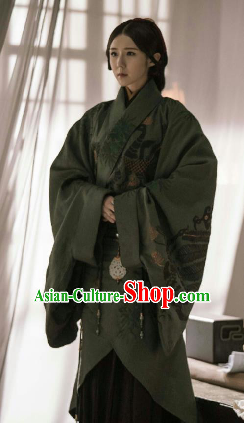Chinese Ancient Dowager The Lengend of Haolan Warring States Period Historical Costume and Headpiece Complete Set