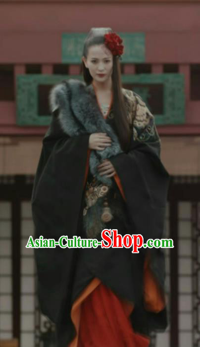 Chinese Ancient Court Princess The Lengend of Haolan Warring States Period Historical Costume and Headpiece Complete Set