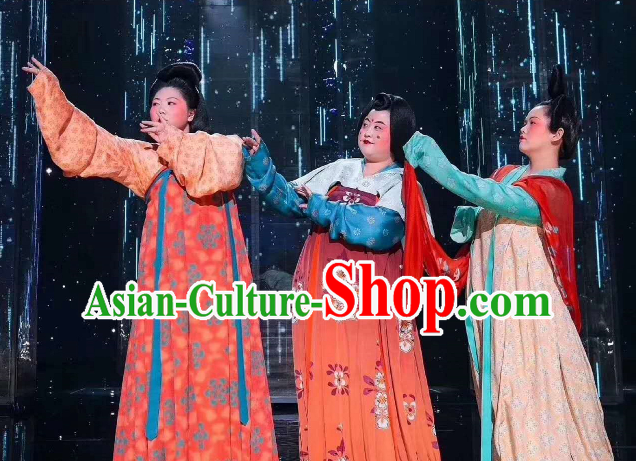 Ancient Chinese Tang Lady Costumes Dresses 3 Sets