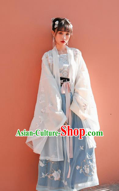 Chinese Traditional Hanfu Dress Ancient Tang Dynasty Imperial Consort Embroidered Costume for Women