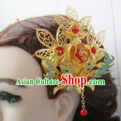 Chinese Traditional Goddess Golden Hairpins Ancient Queen Hair Accessories for Women