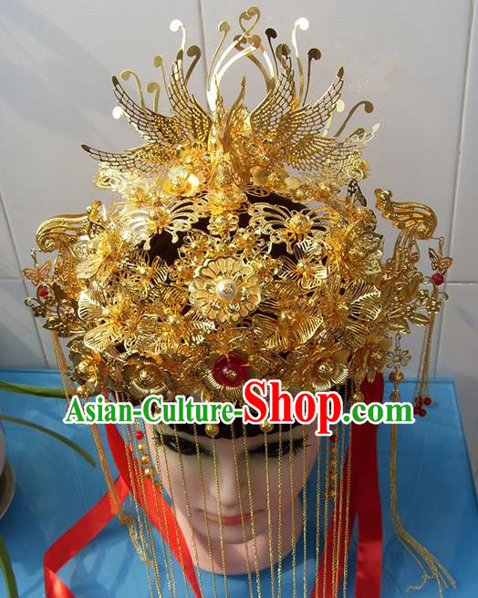 Chinese Traditional Goddess Phoenix Coronet Ancient Bride Hair Accessories for Women