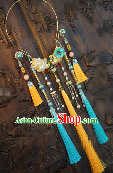 Chinese National Jewelry Accessories Traditional Hanfu Tassel Necklace for Women