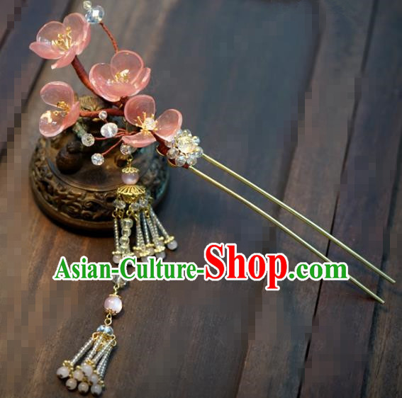 Chinese Traditional Hair Accessories Ancient Bride Hairpins Handmade Tassel Step Shake Headwear for Women