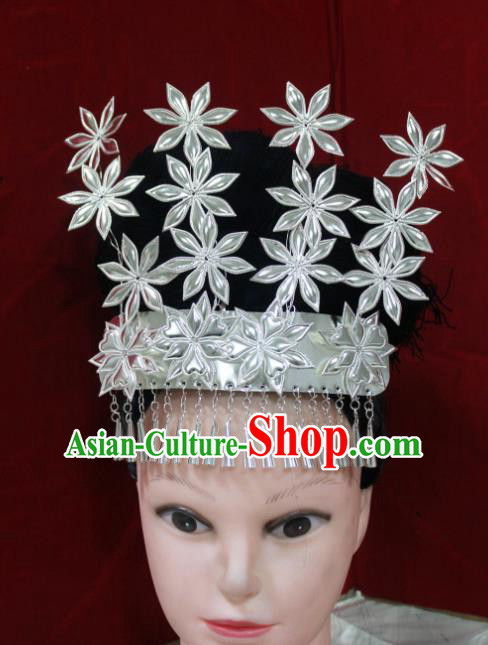 Traditional Chinese Hair Accessories Miao Nationality Sliver Ethnic Female Hairpins for Women