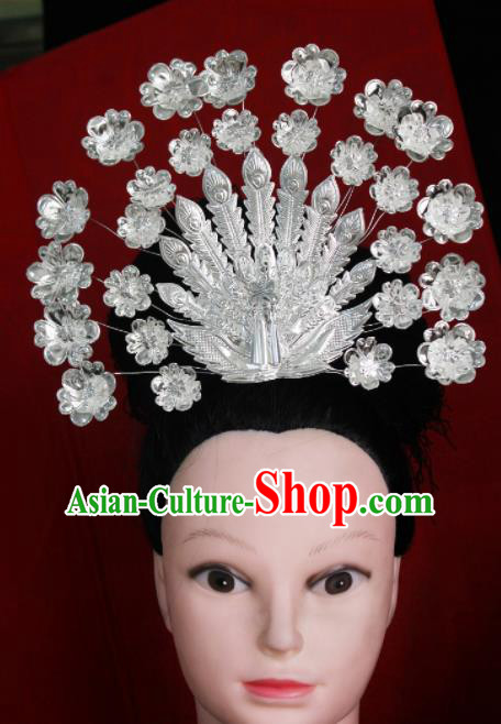 Chinese Traditional Ethnic Wedding Phoenix Coronet Hair Accessories Miao Nationality Bride Hairpins for Women