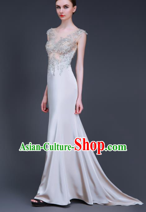 Professional Compere Full Dress Top Grade Modern Dance Costume Princess Wedding Dress for Women