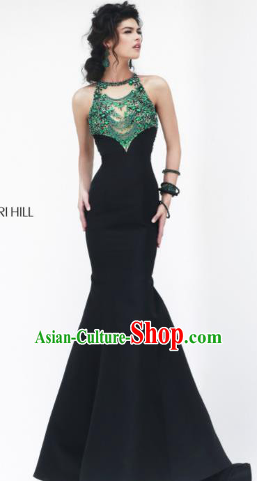 Top Grade Catwalks Evening Dress Compere Modern Fancywork Costume for Women