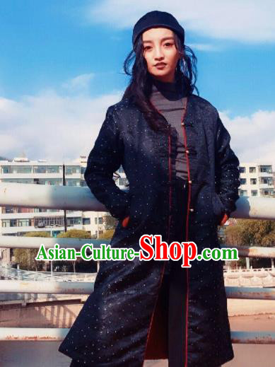 Chinese Traditional Ethnic Female Black Dust Coat Zang Nationality Costume for Women