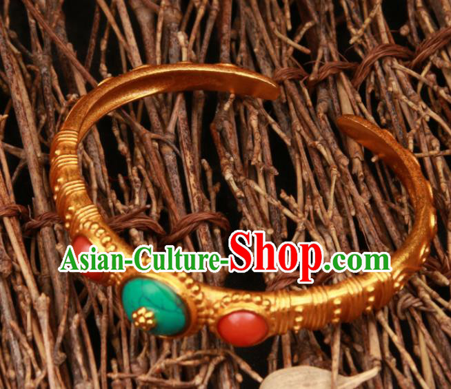 Chinese Traditional Tibetan Ethnic Jewelry Accessories Zang Nationality Bracelet for Women