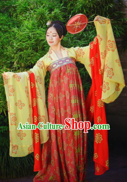 Traditional Chinese Tang Dynasty Imperial Consort Historical Costumes Ancient Bride Hanfu Dress for Women