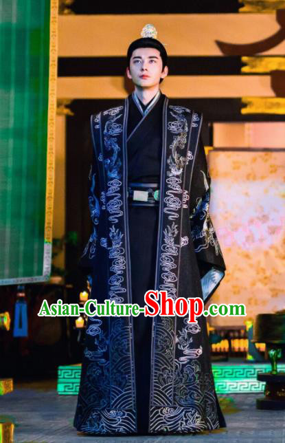 Chinese Ancient Drama Tang Dynasty Crown Prince Embroidered Historical Costume for Men