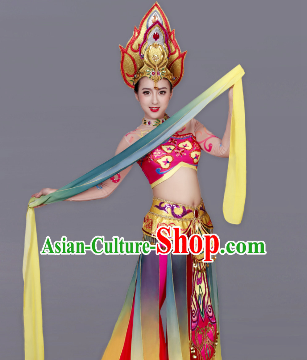 Traditional White Tara Deity Costumes and Accessories Complete Set