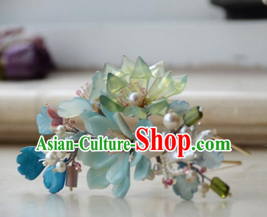 Traditional Chinese Hanfu Hair Accessories Ancient Princess Pearls Flowers Hairpins for Women