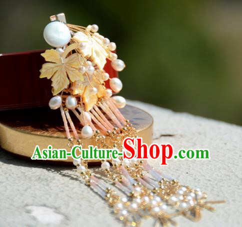 Traditional Chinese Hanfu Golden Maple Hair Claw Hair Accessories Ancient Princess Hairpins for Women