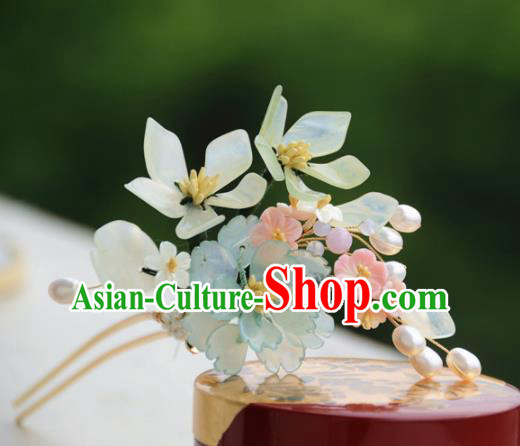 Traditional Chinese Hanfu Pearls Peony Hair Clip Hair Accessories Ancient Princess Hairpins for Women