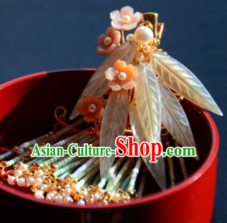 Traditional Chinese Hanfu Shell Bamboo Leaf Hair Claw Hair Accessories Ancient Princess Hairpins for Women