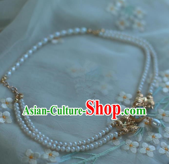 Traditional Chinese Hanfu Accessories Ancient Princess Pearls Necklace for Women