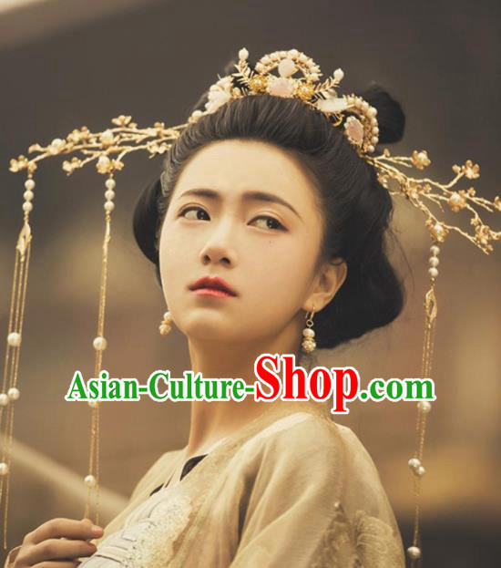 Traditional Chinese Hanfu Phoenix Coronet Hair Accessories Ancient Imperial Consort Tassel Hairpins Complete Set for Women