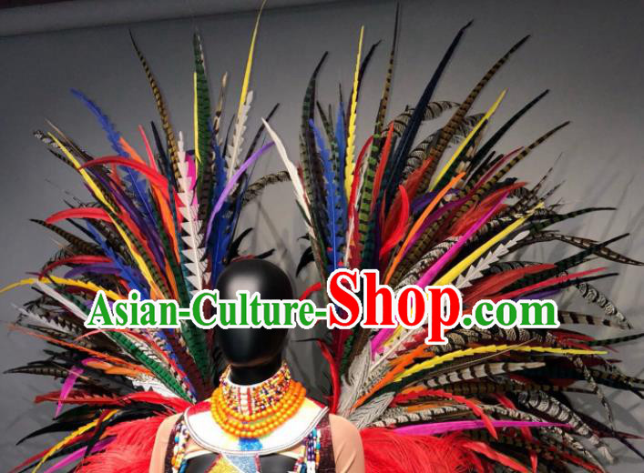 Top Grade Halloween Stage Performance Props Brazilian Carnival Colorful Feather Wings for Women