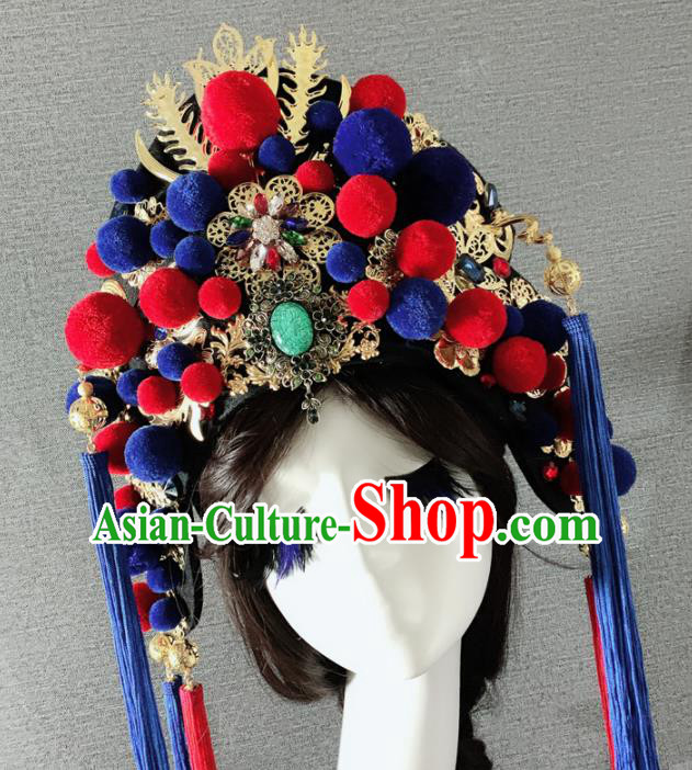 Chinese Handmade Queen Phoenix Coronet Hair Accessories Halloween Modern Fancywork Headwear for Women